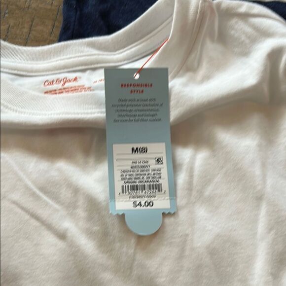 🏄🏼 Cat & Jack set of 3 Short Sleeve Tees 2 Stripe Ts & 1 White T is NWT 🏖️ - Picture 8 of 17